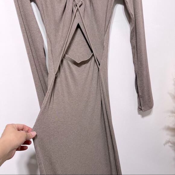 REVOLVE LNA Tenley Cut Out Midi Dress Size S in Coco Bean NWT - Picture 7 of 11
